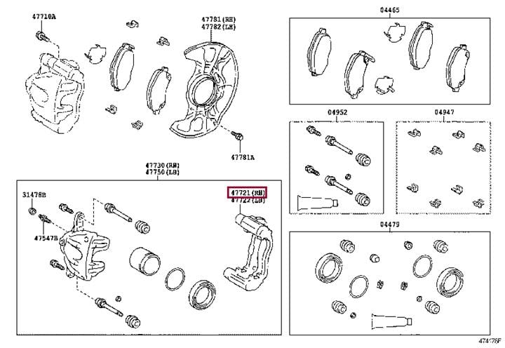 4772105060 Toyota Скоба гальмівного супорту