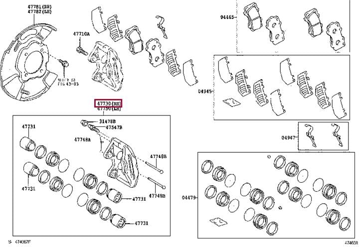 Toyota 47730-0K180 Суппорт переднего дискового тормоза, правый 477300K180: Отличная цена - Купить в Украине на EXIST.UA! 477300K180 Toyota Суппорт переднего дискового тормоза, правый