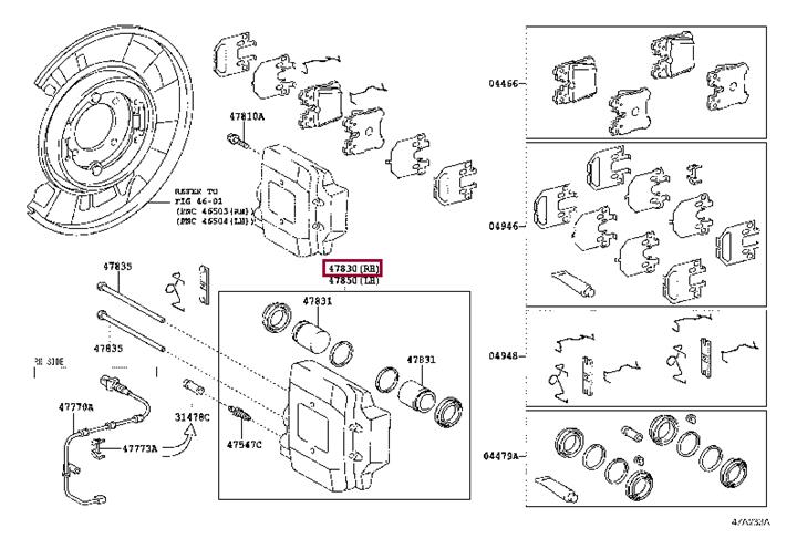 Toyota 47830-50150 Cylinder assy, disc brake, rear rh 4783050150: Отличная цена - Купить в Украине на EXIST.UA! 4783050150 Toyota Cylinder assy, disc brake, rear rh
