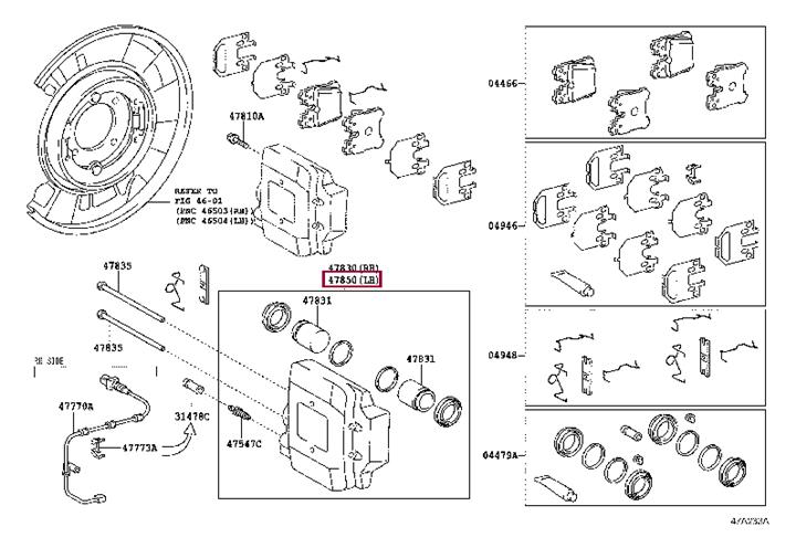 Toyota 47850-50150 Суппорт дискового тормоза, задний левый 4785050150: Отличная цена - Купить в Украине на EXIST.UA! 4785050150 Toyota Суппорт дискового тормоза, задний левый