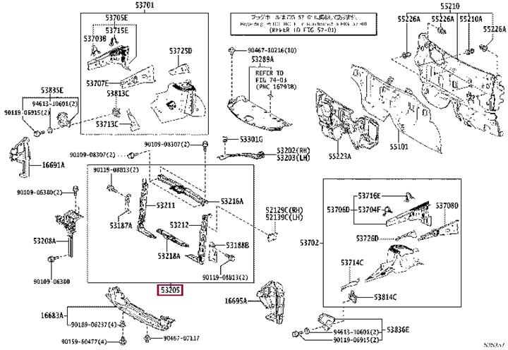 5320578010 Toyota Передняя панель радиатора