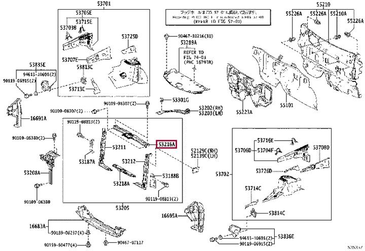 5321078010 Toyota Опора радиатора