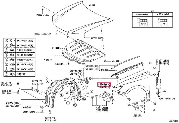 Toyota 53811-33230 Крыло в сборе переднее правое 5381133230: Отличная цена - Купить в Украине на EXIST.UA! 5381133230 Toyota Крыло в сборе переднее правое