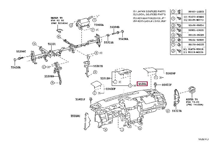 5530133080C0 Toyota Панель