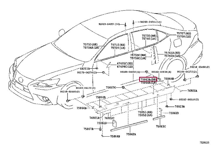 7586330902 Toyota Заглушка отделки салона