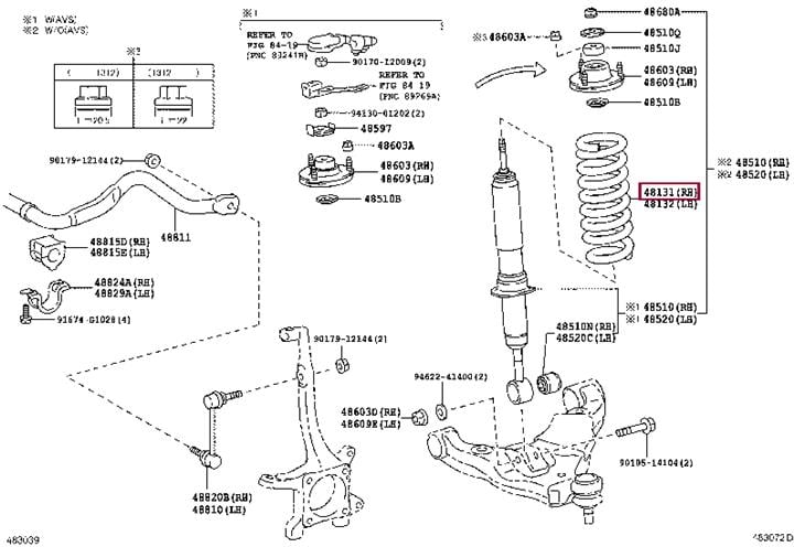 Пружина подвески Toyota Land Cruiser (Тойота Ленд Крузер): 4813160J30 Toyota Пружина подвески передняя
