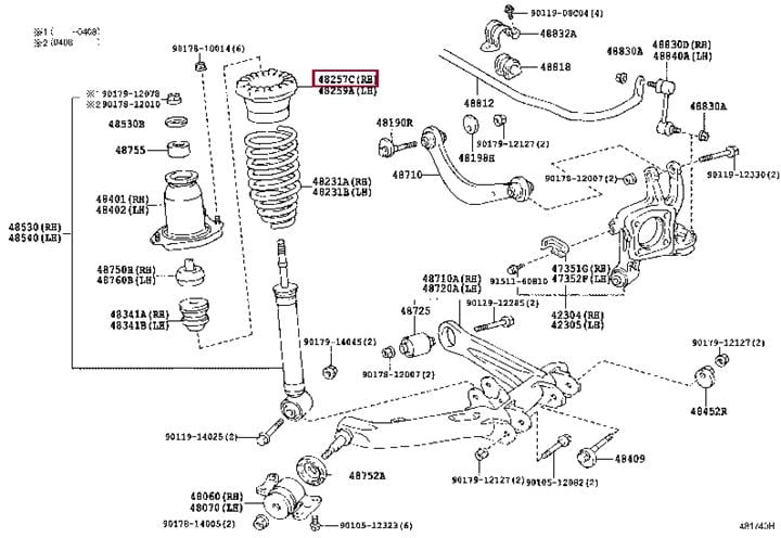 Toyota 48257-12030 Тарелка пружины подвески задняя 4825712030: Отличная цена - Купить в Украине на EXIST.UA! 4825712030 Toyota Тарелка пружины подвески задняя