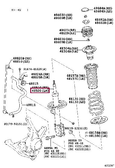 Toyota 48520-52511 Амортизатор подвески передний левый 4852052511: Отличная цена - Купить в Украине на EXIST.UA! 4852052511 Toyota Амортизатор подвески передний левый