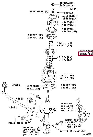 Toyota 4852080345 Амортизатор підвіски передній лівий 4852080345: Приваблива ціна - Купити в Україні на EXIST.UA! 4852080345 Toyota Амортизатор підвіски передній лівий