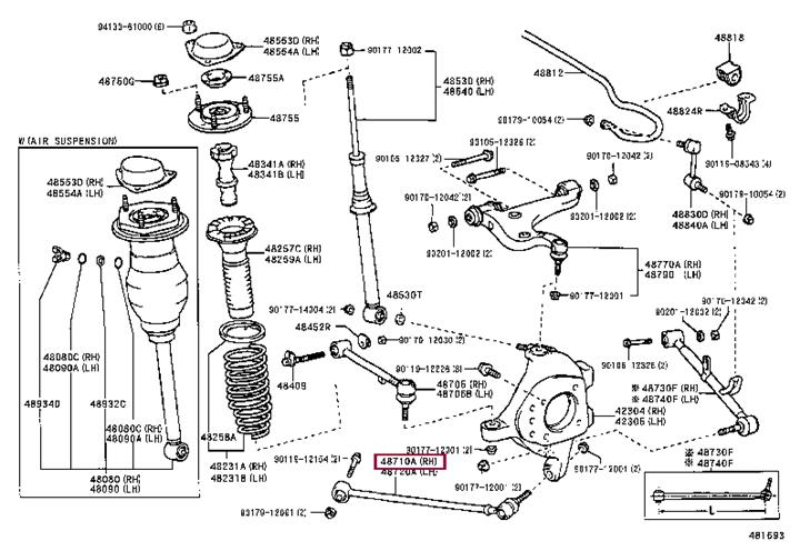 Toyota 48710-50070 Важіль підвіски 4871050070: Приваблива ціна - Купити в Україні на EXIST.UA! 4871050070 Toyota Важіль підвіски