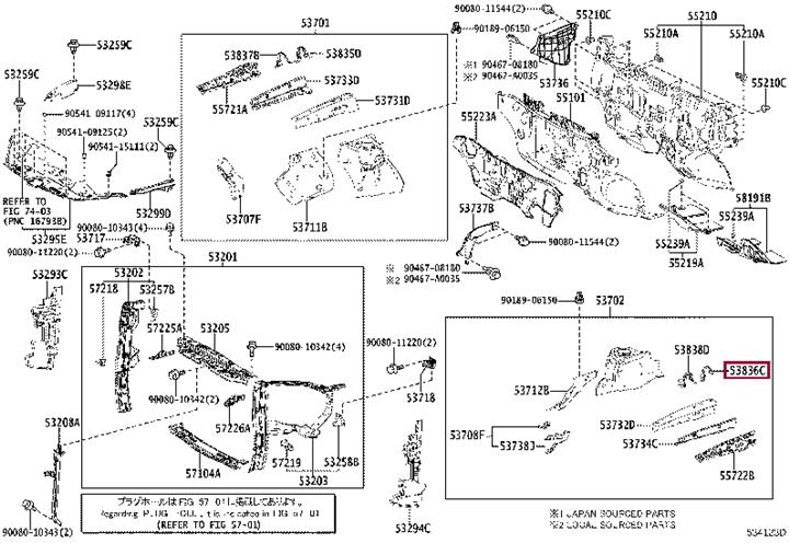 538360E050 Toyota Кронштейн осушителя