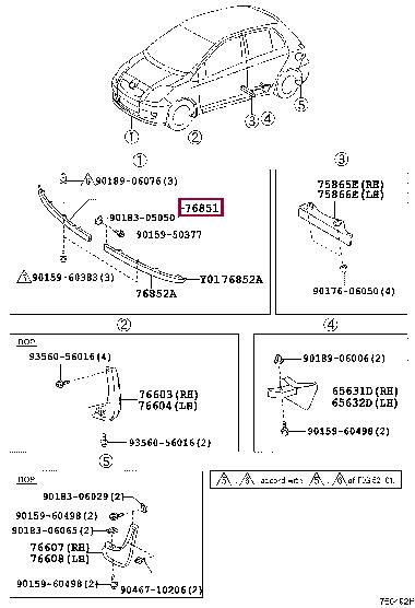 7685152100 Toyota Накладка бампера