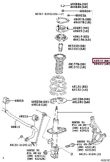 Toyota 48510-80285 Стійка амортизатора передня права газомасляна 4851080285: Купити в Україні - Добра ціна на EXIST.UA!