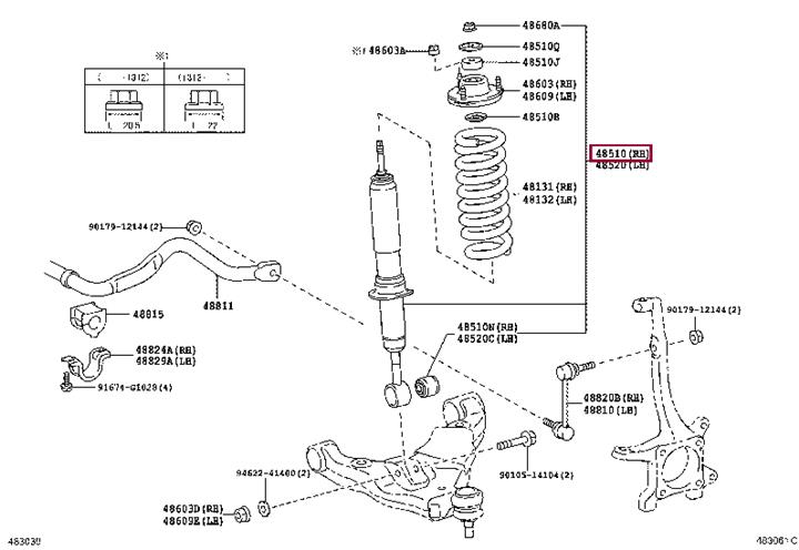 Toyota 48510-80507 Амортизатор підвіски передній правий 4851080507: Приваблива ціна - Купити в Україні на EXIST.UA! 4851080507 Toyota Амортизатор підвіски передній правий