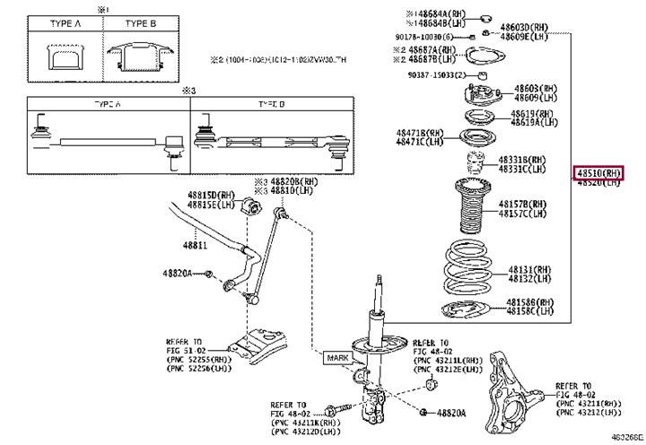 Toyota 48510-80667 Амортизатор подвески передний правый 4851080667: Отличная цена - Купить в Украине на EXIST.UA! 4851080667 Toyota Амортизатор подвески передний правый