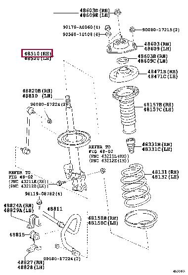 Toyota 48510-B9810 Амортизатор подвески передний правый 48510B9810: Отличная цена - Купить в Украине на EXIST.UA! 48510B9810 Toyota Амортизатор подвески передний правый