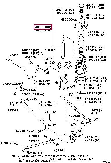 Toyota 48530-A9896 Амортизатор підвіски 48530A9896: Приваблива ціна - Купити в Україні на EXIST.UA! 48530A9896 Toyota Амортизатор підвіски
