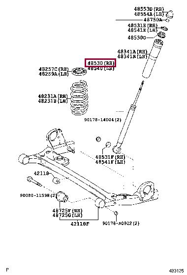 Toyota 48531-09860 Амортизатор підвіски задній 4853109860: Приваблива ціна - Купити в Україні на EXIST.UA!