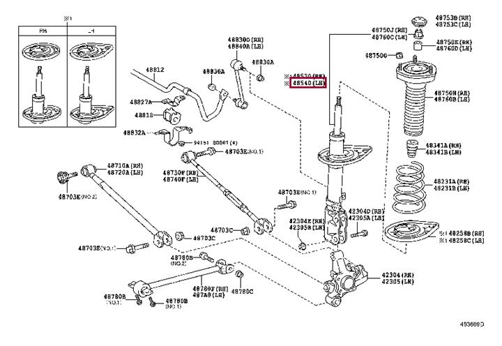 Toyota 48540-80017 Амортизатор подвески задний левый 4854080017: Отличная цена - Купить в Украине на EXIST.UA! 4854080017 Toyota Амортизатор подвески задний левый