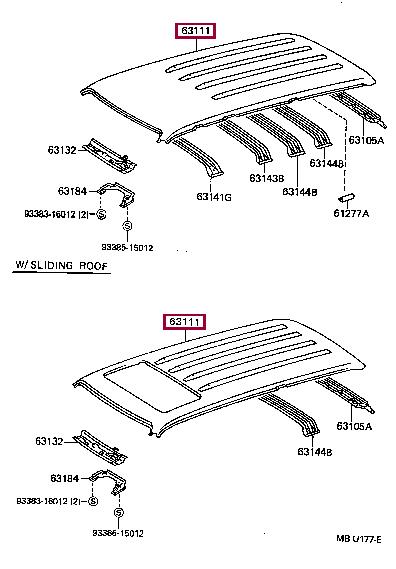 6311160200 Toyota Крыша