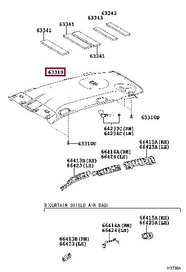 6331042282B0 Toyota Обшивка даху