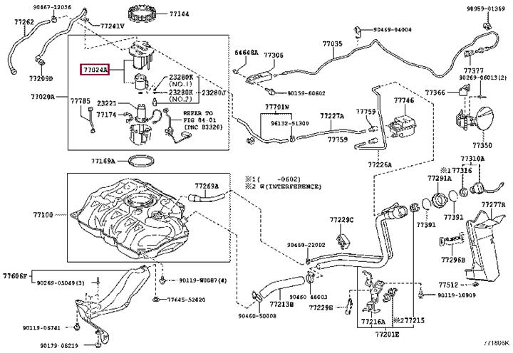 770240D080 Toyota Насос топливный