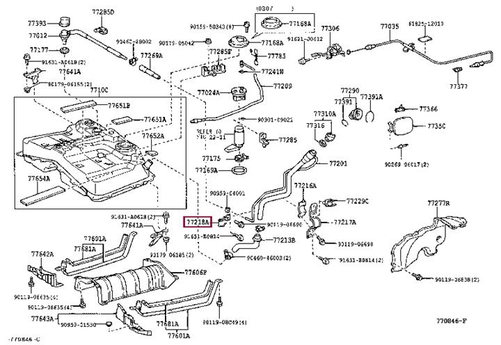 7721842020 Toyota Опорная труба топливного бака