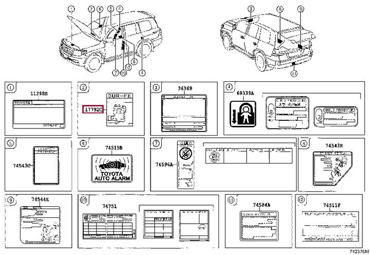 1779238260 Toyota Табличка информационная