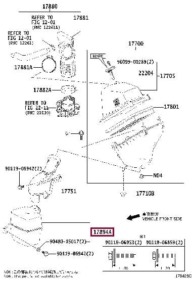 1789436031 Toyota Резонатор впускного воздуха