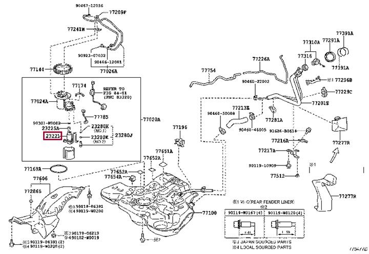 232200T131 Toyota Насос топливный