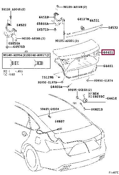 6440107160 Toyota Крышка багажника