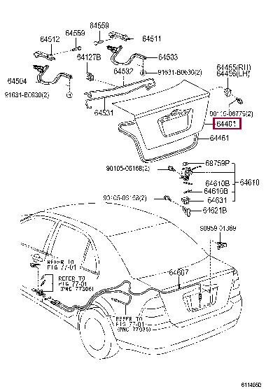 644011A840 Toyota Крышка багажника
