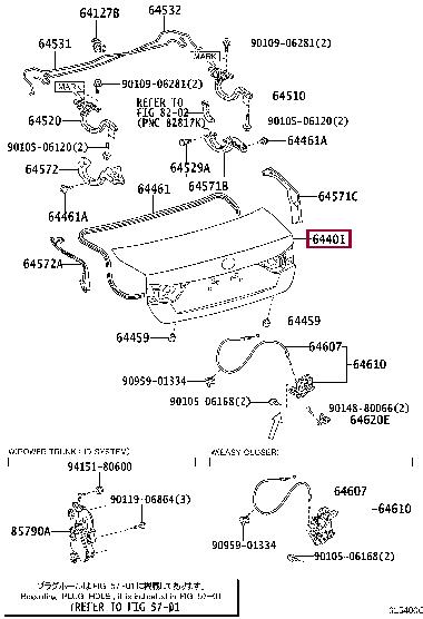 6440130C90 Toyota Кришка багажника