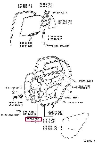 6700302120 Toyota Обшивка двери задней правой