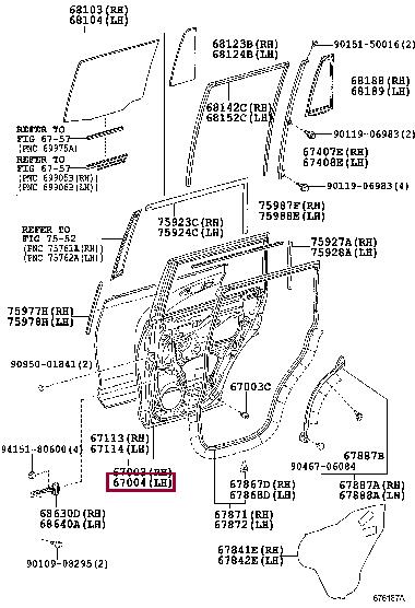 6700460470 Toyota Дверь задняя левая