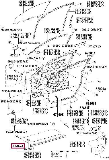Toyota 67867-48030 Клипса 6786748030: Отличная цена - Купить в Украине на EXIST.UA! 6786748030 Toyota Клипса