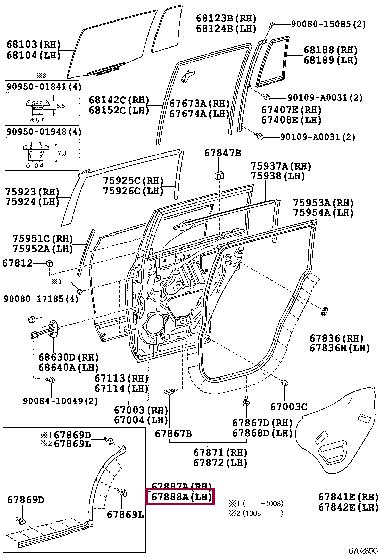 6788848020 Toyota Уплотнитель двери
