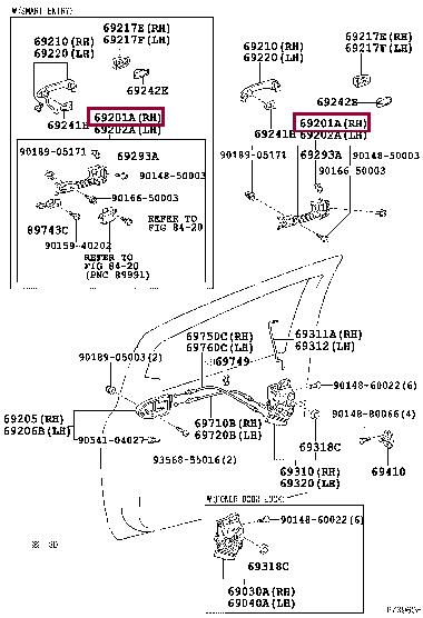 6920152040 Toyota Корпус ручки двери