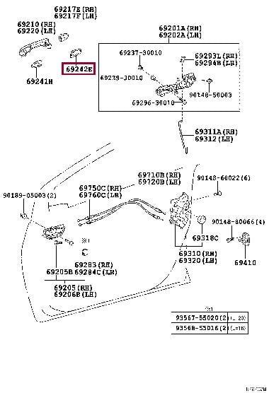 6924252030 Toyota Уплотнитель под ручку двери