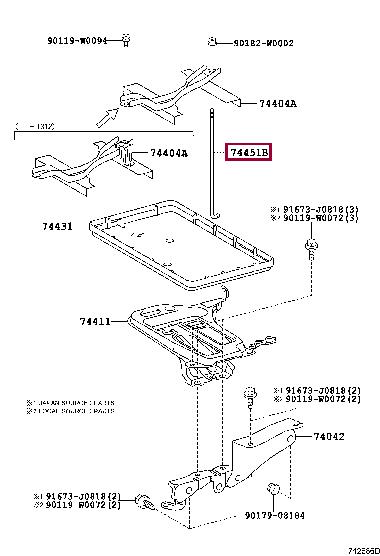 Toyota 74451-30110 Болт 7445130110: Отличная цена - Купить в Украине на EXIST.UA! 7445130110 Toyota Болт