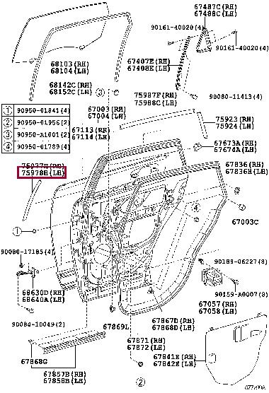 759780T010 Toyota Наклейка кузова