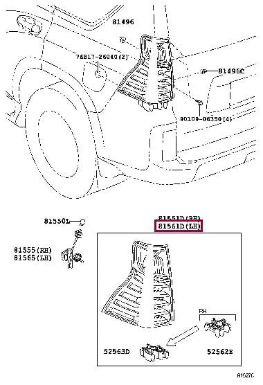 8156160851 Toyota Фонарь задний