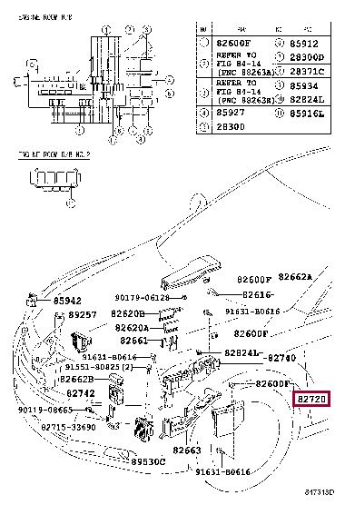 Блок предохранителей Toyota 82720-33100