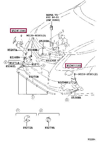 8504405901 Toyota Форсунка омивача