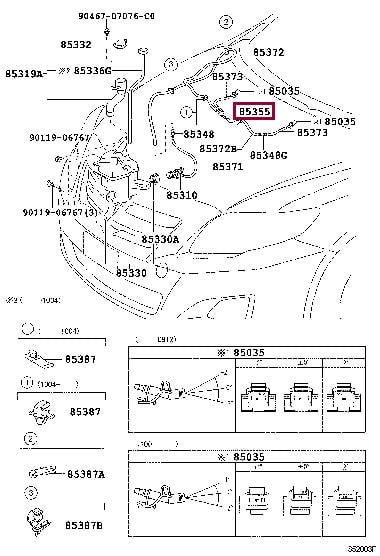 8532112040 Toyota Клапан омивача фари