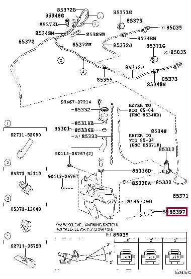 8539730400 Toyota Датчик рівня рідини омивача