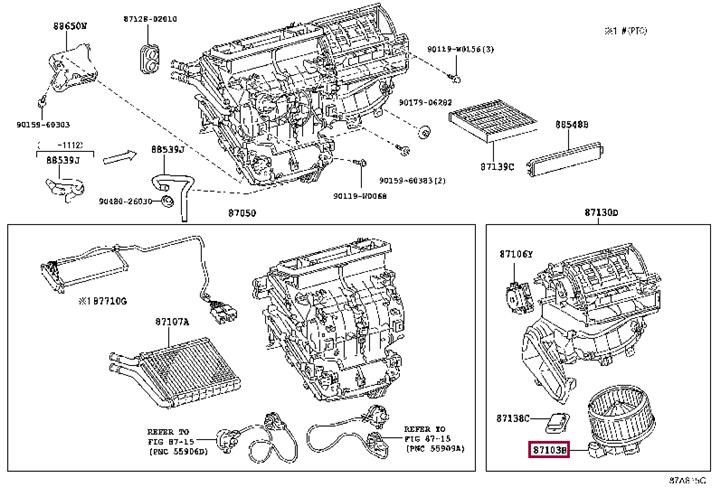 Toyota 87103-02150 Моторчик вентилятора (збір. компл.) 8710302150: Купити в Україні - Добра ціна на EXIST.UA!