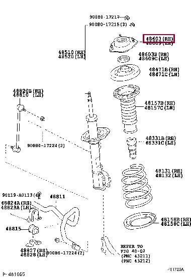 Toyota 48609-0E010 Опора стойки амортизатора 486090E010: Отличная цена - Купить в Украине на EXIST.UA! 486090E010 Toyota Опора стойки амортизатора