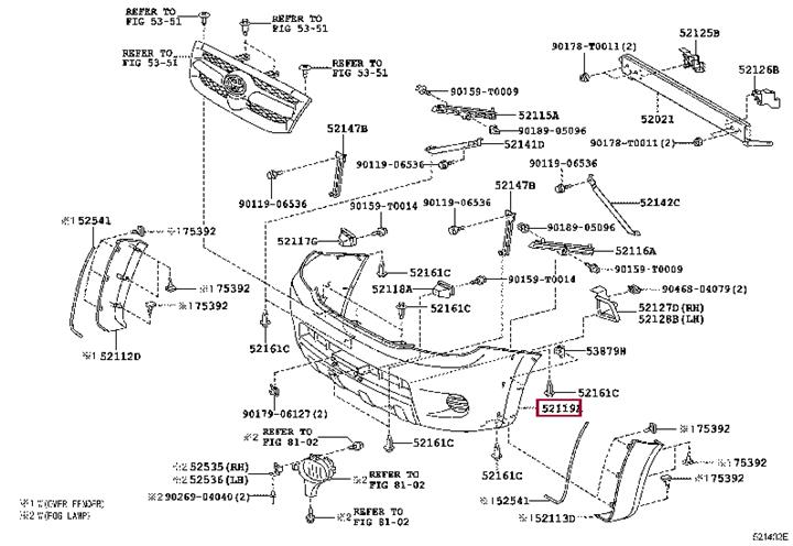 521190K350 Toyota Бампер передний