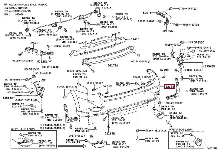 5215948919 Toyota Бампер задній